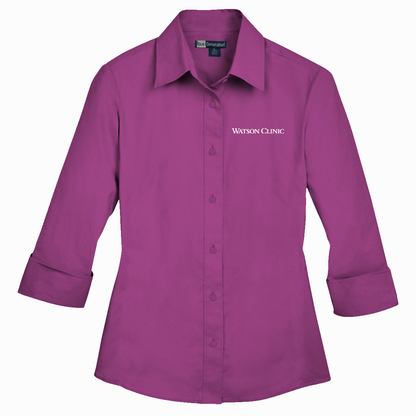Blue Generation Ladies 3/4 Sleeve Stretch Poplin Shirt