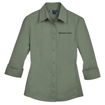 Blue Generation Ladies 3/4 Sleeve Stretch Poplin Shirt